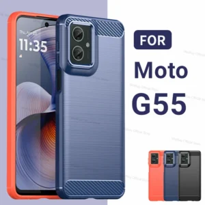 Voor Motorola Moto G55 Case Motorola Moto G55 Cover Funda Schokbestendig Geborsteld TPU Protector Telefoon Achterkant Voor Motorola Moto G55