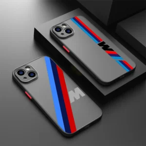 Red Blue Bars M Logo Phone Case for iPhone