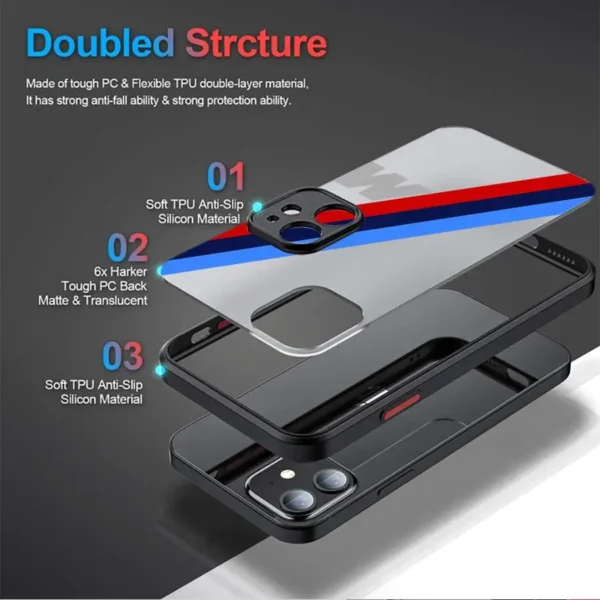 Red Blue Bars M Logo Phone Case for iPhone - Afbeelding 3