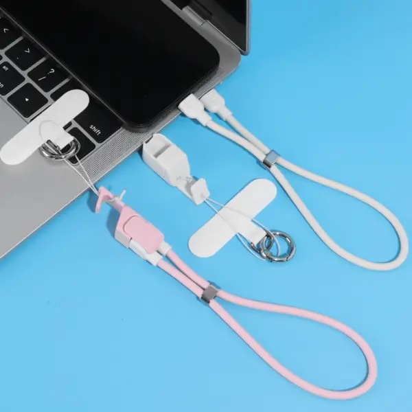 3-IN-1 mobiele telefoon snel opladen oplader kabel lanyard voor Samsung - Afbeelding 2